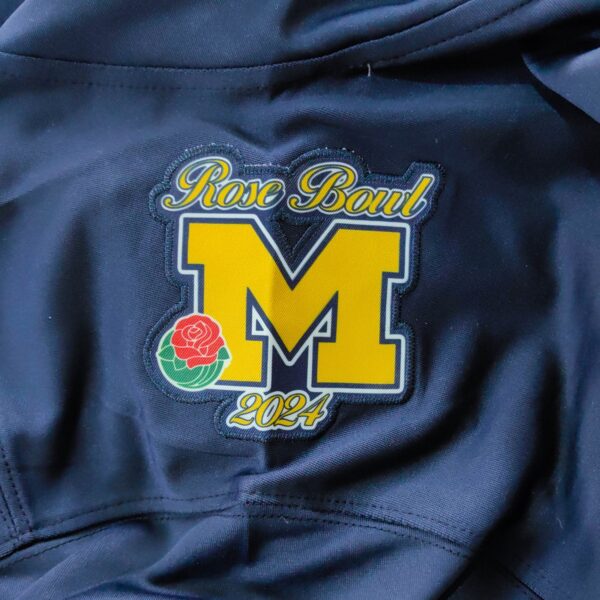 Michigan Wolverines 9 J.J. McCarthy Navy Big Ten Champs Rose Bowl Jersey - Image 3