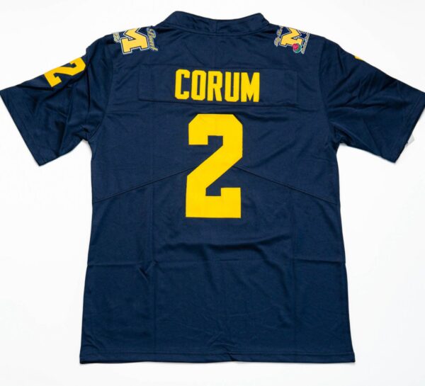 Michigan Wolverines 2 Blake Corum Navy Big Ten Champs Rose Bowl Jersey - Image 2