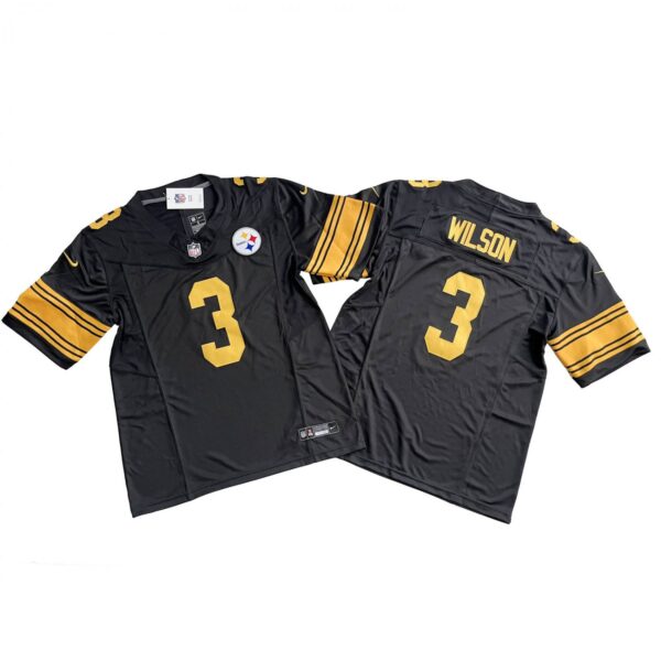 Men's Pittsburgh Steelers 3# Russell Wilson Vapor F.U.S.E. Black Stitched Jersey