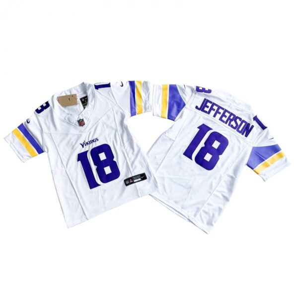 Youth Minnesota Vikings 18# Justin Jefferson Vapor F.U.S.E. Stitched Jersey