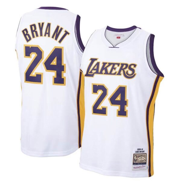 Men's Lakers 24# Kobe Bryant white 09-10 retro Stitched Jersey