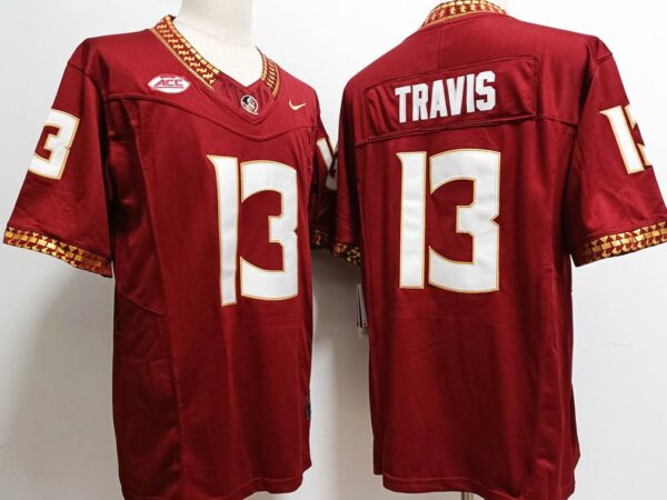 Florida State Seminoles #13 Jordan Travis Red 2024 Stitched Jersey