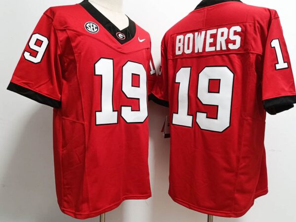 Georgia Bulldogs #19 Brock Bowers Red 2024 Stitched Jersey