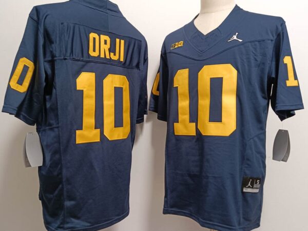 Michigan Wolverines #10 Alex Orji Navy Diamond Logo 2024 Stitched Jersey