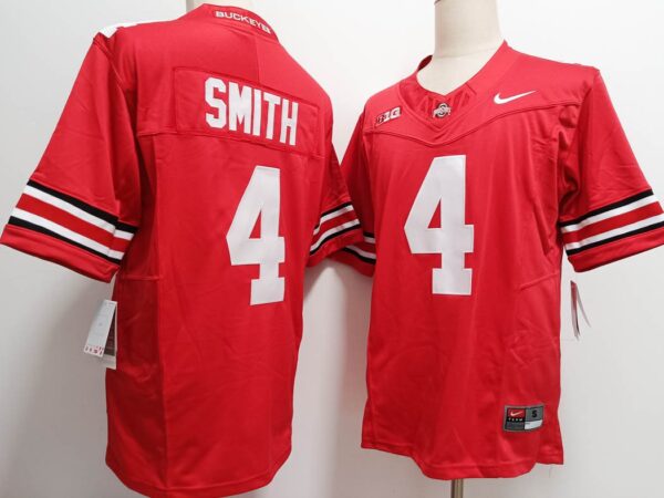 Ohio State Buckeyes #4 Jeremiah Smith Red 2024 Stitched Jersey