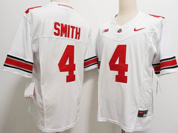 Ohio State Buckeyes #4 Jeremiah Smith White 2024 Stitched Jersey