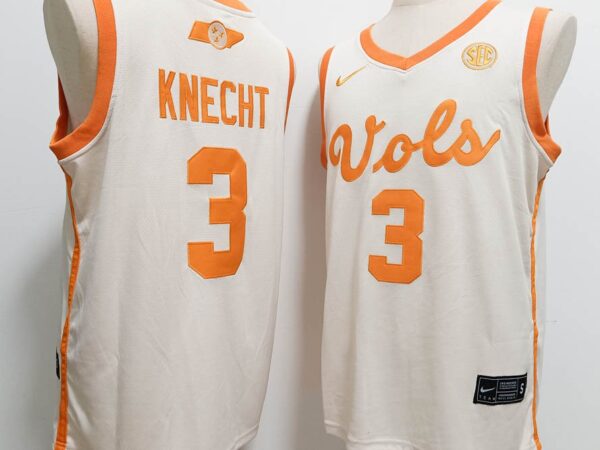 Tennessee Volunteers Basketball #3 Dalton Knecht White 2024 Stitched Jersey