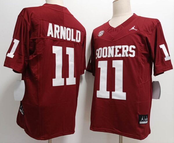 Men's Oklahoma Sooners #11 Jackson Arnold Red Stitched Jersey