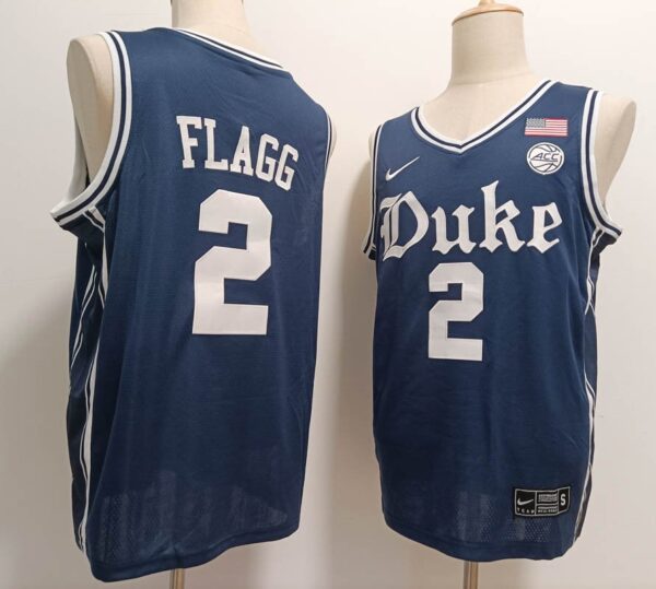 Men's Duke Blue Devils #2 2 Cooper Flagg Navy Blood Edition Stitched Jersey