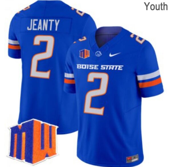 Ashton Jeanty Boise State Broncos Blue Youth Jersey