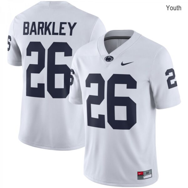 Penn State Nittany Lions #26 Saquon Barkley White Stitched Youth Jersey