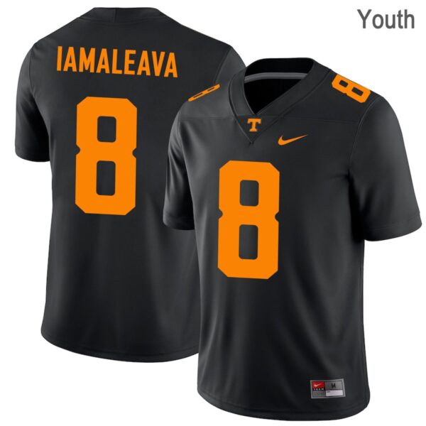 Tennessee Volunteers #8 Nico Iamaleava Football Black Stitched Youth Jersey