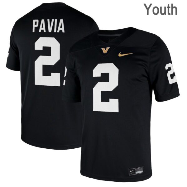 Vanderbilt Commodores #2 Diego Pavia Black Stitched Youth Jersey