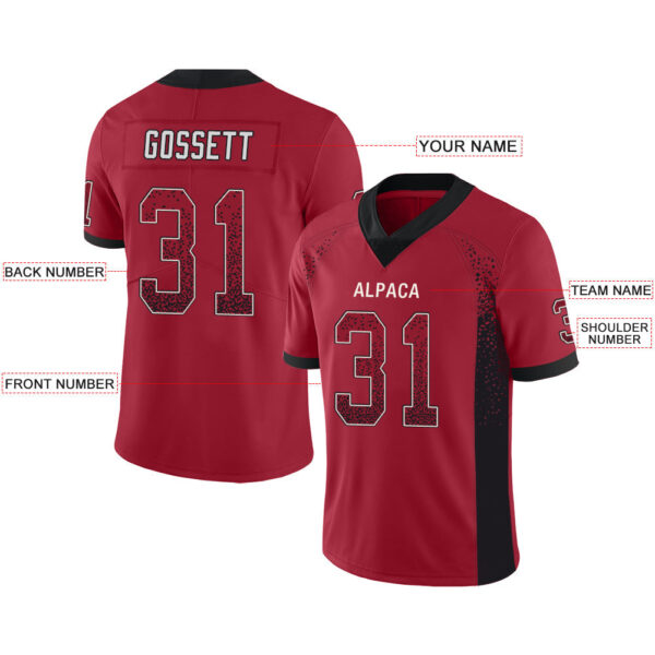 Custom A.Falcon Men's Fashion American Red Vapor Limited Stitched Football Jersey - Image 2