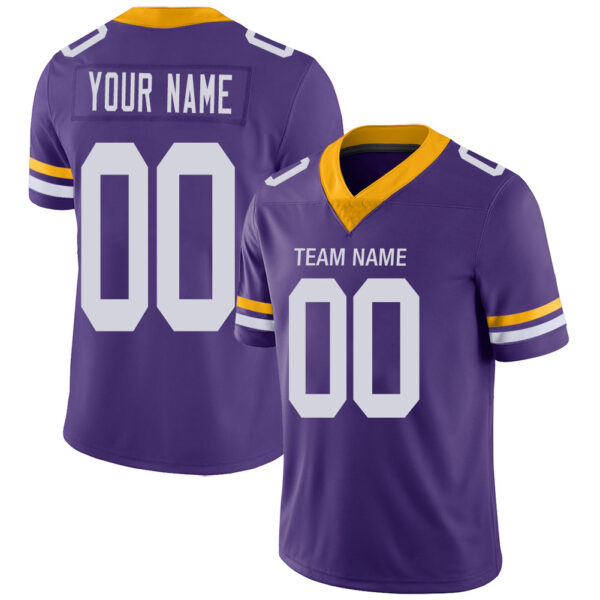 Custom MN.Vikings Stitched American Football Jerseys Personalize Birthday Gifts Purple Jersey