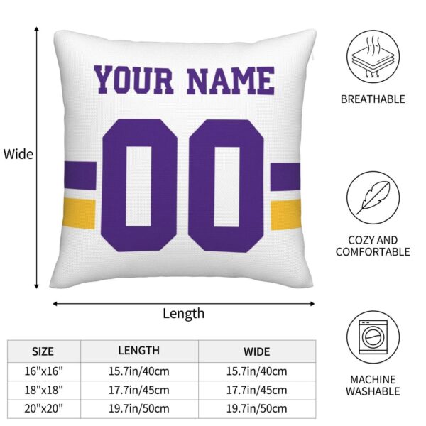 Custom MN.Vikings Pillow Decorative Throw Pillow Case - Print Personalized Football Team Fans Name & Number Birthday Gift Football Pillows - Image 4