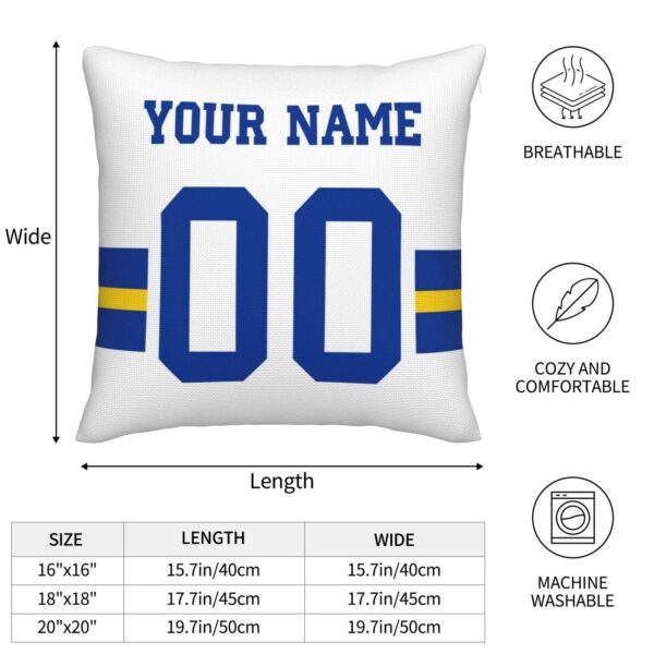 Custom LA.Rams Pillow Decorative Throw Pillow Case - Print Personalized Football Team Fans Name & Number Birthday Gift Football Pillows - Image 4