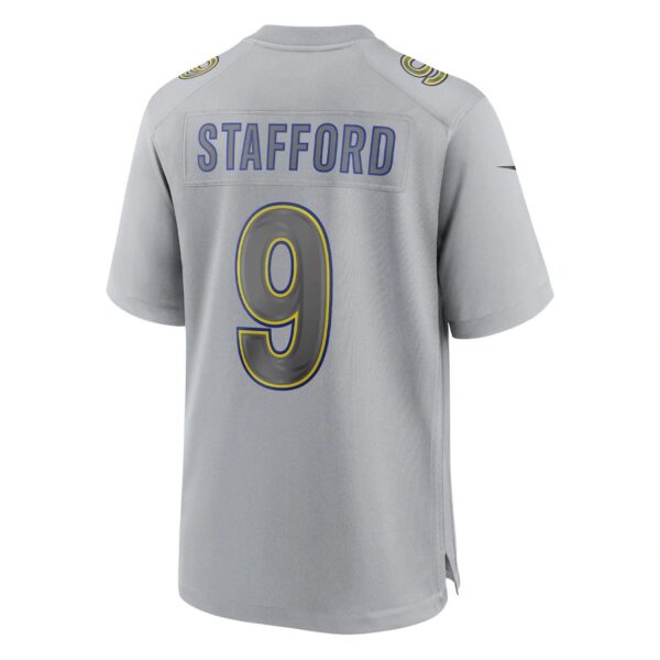 LA.Rams #9 Matthew Stafford Gray Atmosphere Fashion Game Jersey Stitched American Football Jersey - Image 2