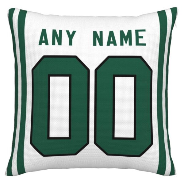 Custom NY.Jets Pillow Decorative Throw Pillow Case - Print Personalized Football Team Fans Name & Number Birthday Gift Football Pillows - Image 2
