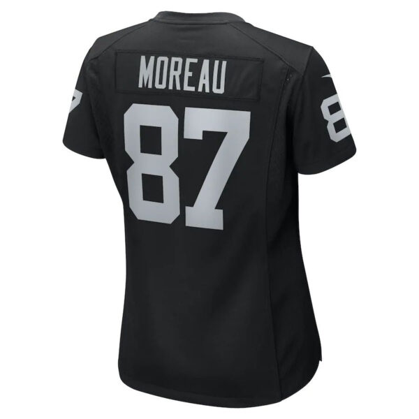 LV. Raiders #87 Foster Moreau Black Game Jersey Stitched American Football Jerseys