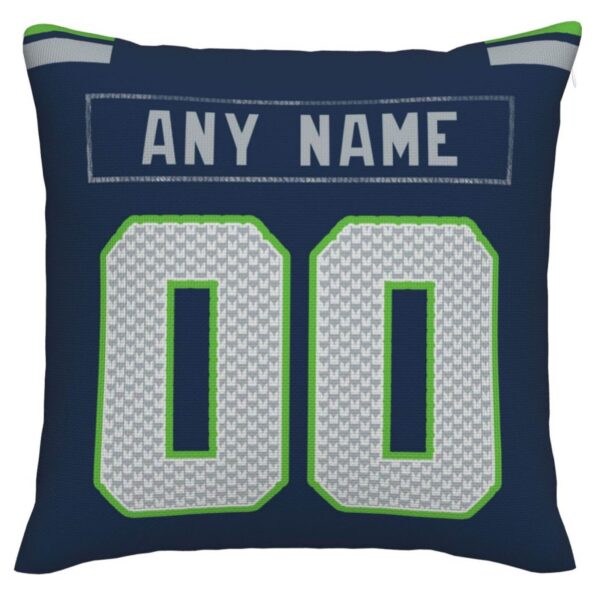 Custom S.Seahawks Pillow Decorative Throw Pillow Case - Print Personalized Football Team Fans Name & Number Birthday Gift Football Pillows - Image 2