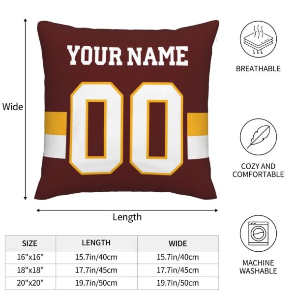 Custom W.Football Team Pillow Decorative Throw Pillow Case - Print Personalized Football Team Fans Name & Number Birthday Gift Football Pillows - Image 10