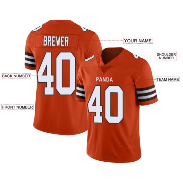 Custom C.Browns Football Jersey Team Player or Personalized Design Your Own Name for Men's Women's Youth Jerseys Brown - Image 5