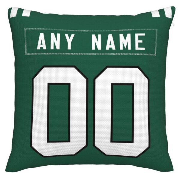 Custom NY.Jets Pillow Decorative Throw Pillow Case - Print Personalized Football Team Fans Name & Number Birthday Gift Football Pillows - Image 2