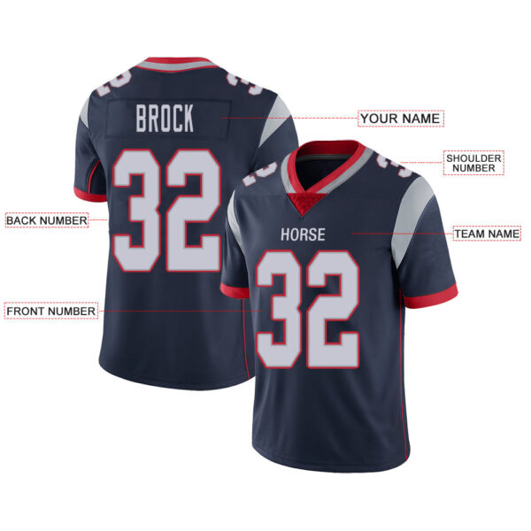 Custom NE.Patriots Stitched American Football Jerseys Personalize Birthday Gifts Navy Jersey - Image 2