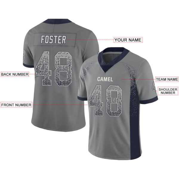 Custom D.Cowboys Stitched American Football Jerseys Personalize Birthday Gifts Grey Jersey - Image 2