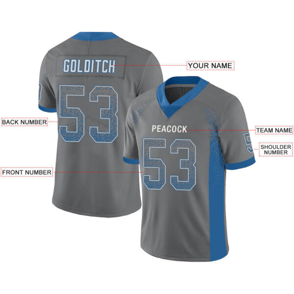 Custom D.Lions Stitched American Football Jerseys Personalize Birthday Gifts Grey Jersey - Image 2