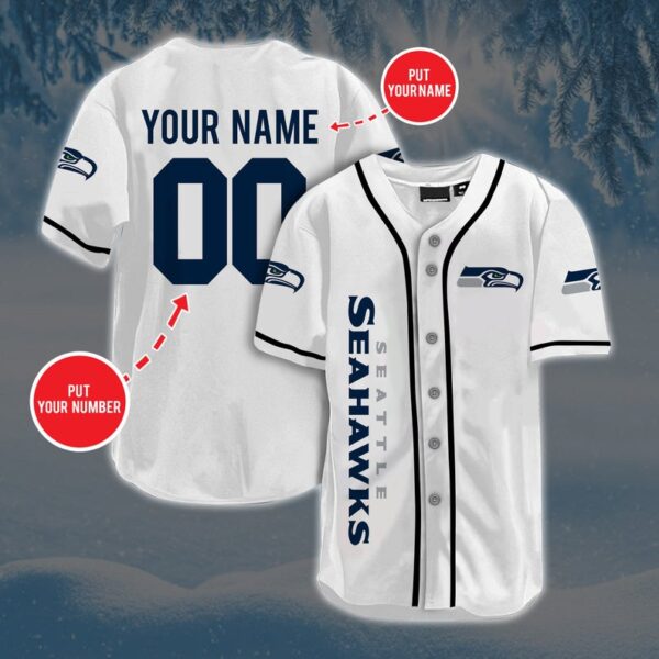 Personalized Custom S.Seahawks Baseball Jersey Short Sleeve Sports Jersey - Image 3