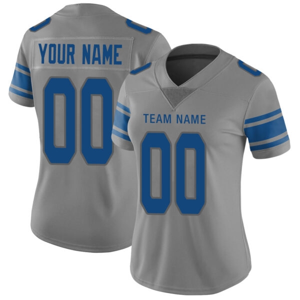 Custom D.Lions Stitched American Football Jerseys Personalize Birthday Gifts Grey Jersey - Image 4