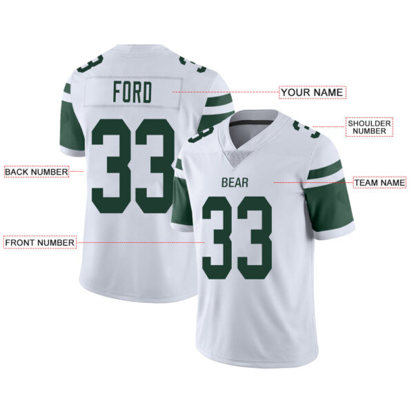 Custom NY.Jets Stitched American Football Jerseys Personalize Birthday Gifts White Jersey - Image 2