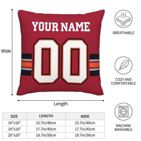 Custom TB.Buccaneers Pillow Decorative Throw Pillow Case - Print Personalized Football Team Fans Name & Number Birthday Gift Football Pillows - Image 6