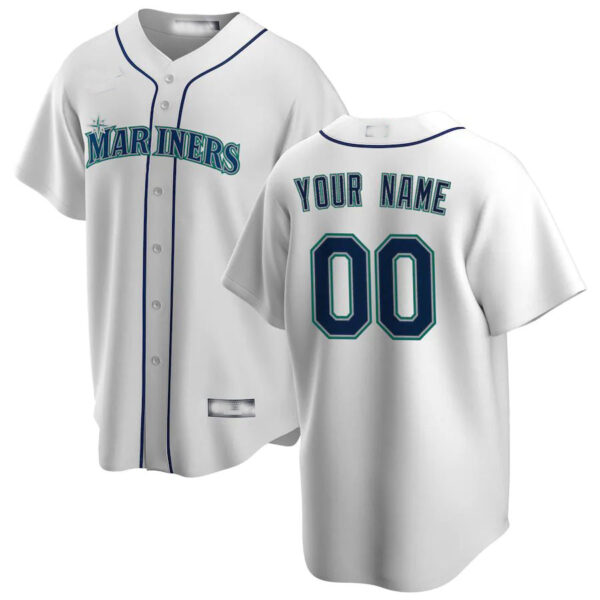 Baseball Jerseys Custom Seattle Mariners White Home Replica Custom Jersey