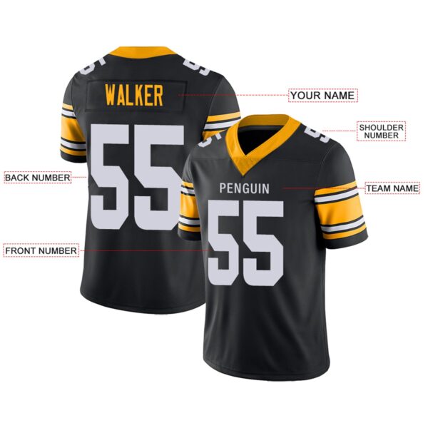 Custom P.Steelers Football Jerseys Team Player or Personalized Design Your Own Name for Men's Women's Youth Jerseys Black - Image 4