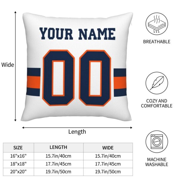 Custom D.Broncos Pillow Decorative Throw Pillow Case - Print Personalized Football Team Fans Name & Number Birthday Gift Football Pillows - Image 4