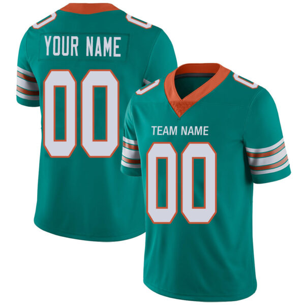 Custom M.Dolphins Stitched American Football Jerseys Personalize Birthday Gifts Aqua Jersey