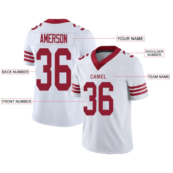 Custom SF.49ers Stitched American Football Jerseys Personalize Birthday Gifts White Jersey - Image 2