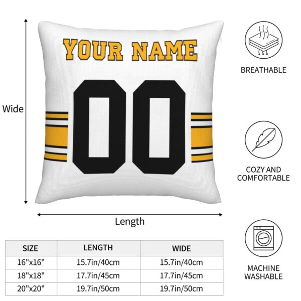 Custom P.Steelers Pillow Decorative Throw Pillow Case - Print Personalized Football Team Fans Name & Number Birthday Gift Football Pillows - Image 6