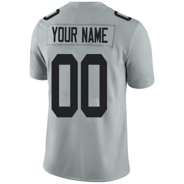 Custom LV.Raiders Stitched American Football Jerseys Personalize Birthday Gifts Grey Jersey - Image 3