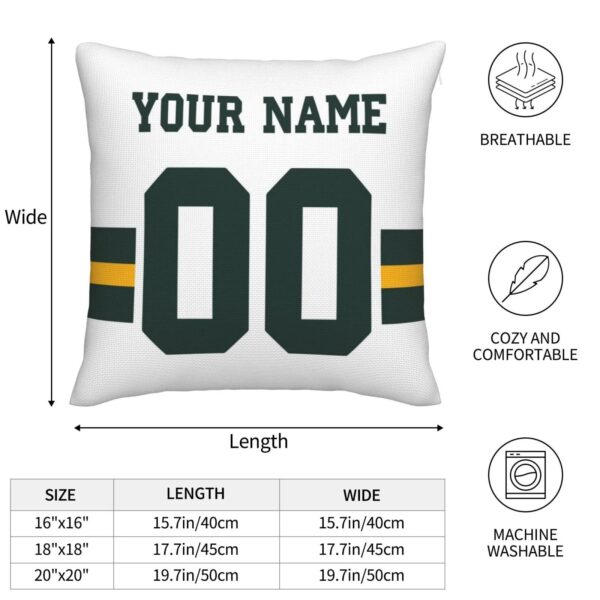 Custom GB.Packers Pillow Decorative Throw Pillow Case - Print Personalized Football Team Fans Name & Number Birthday Gift Football Pillows - Image 4