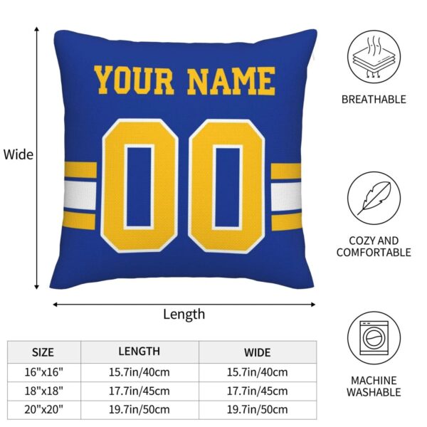 Custom LA.Chargers Pillow Decorative Throw Pillow Case - Print Personalized Football Team Fans Name & Number Birthday Gift Football Pillows - Image 4