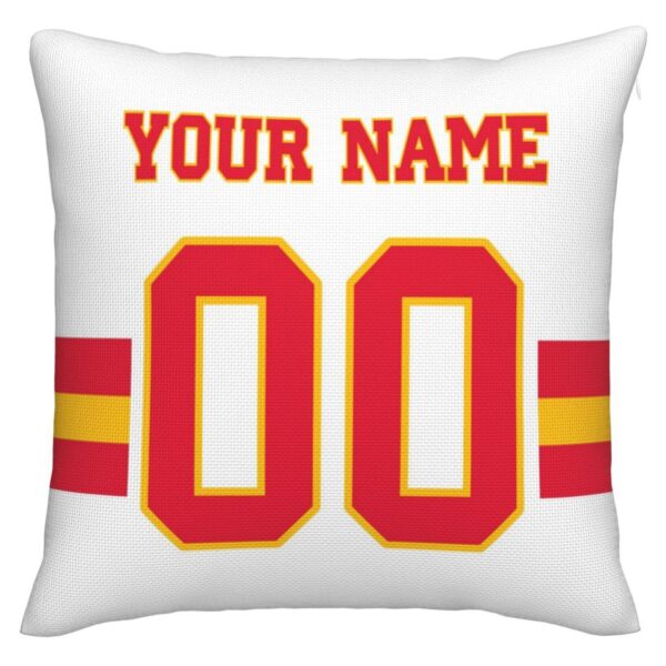 Custom KC.Chiefs Pillow Decorative Throw Pillow Case - Print Personalized Football Team Fans Name & Number Birthday Gift Football Pillows - Image 3