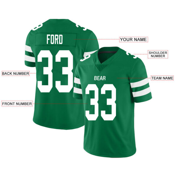 Custom NY.Jets Stitched American Football Jerseys Personalize Birthday Gifts Green Jersey - Image 2