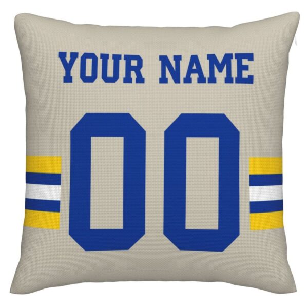 Custom LA.Rams Pillow Decorative Throw Pillow Case - Print Personalized Football Team Fans Name & Number Birthday Gift Football Pillows - Image 3