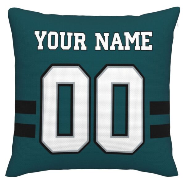 Custom P.Eagles Pillow Decorative Throw Pillow Case - Print Personalized Football Team Fans Name & Number Birthday Gift Football Pillows - Image 2