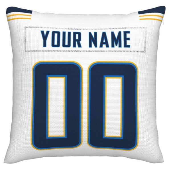 Custom LA.Chargers Pillow Decorative Throw Pillow Case - Print Personalized Football Team Fans Name & Number Birthday Gift Football Pillows - Image 2