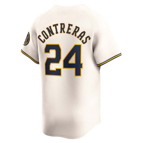 Milwaukee Brewers #24 William Contreras Cream Home Baseball Limited Jersey - Image 2